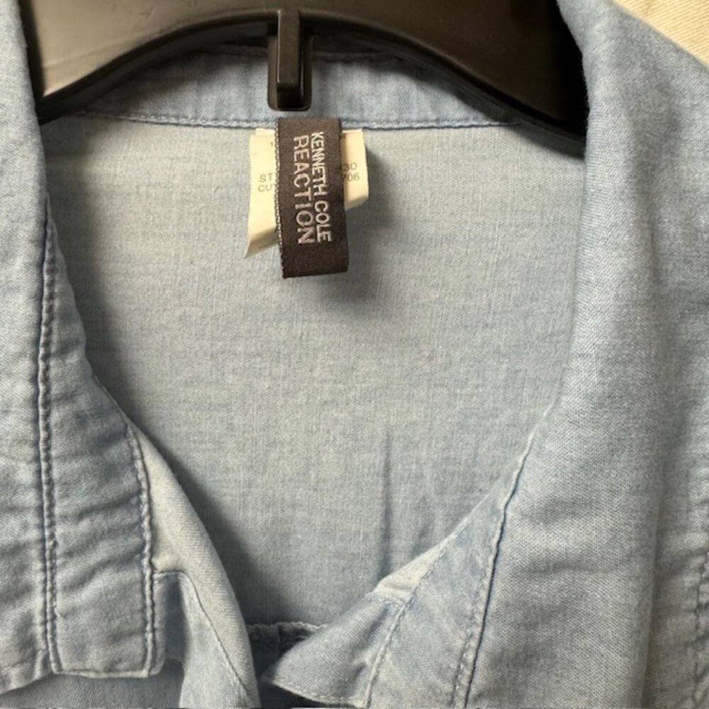 Kenneth Cole Denim Shirt Dress or Tunic Pull String Waist SIZE L - NWT - Picture 6 of 11